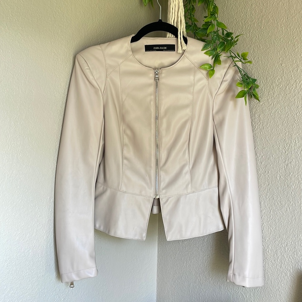Zara Faux Leather Fitted Jacket